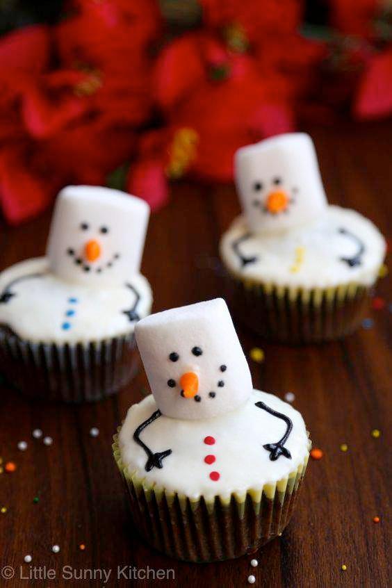 Postre en forma de snowman