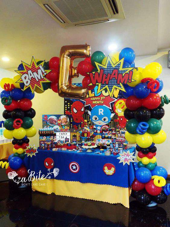 Decoración Fiesta Avengers  Cumpleaños de los vengadores, Fiesta de los  avengers, Fiesta de los vengadores